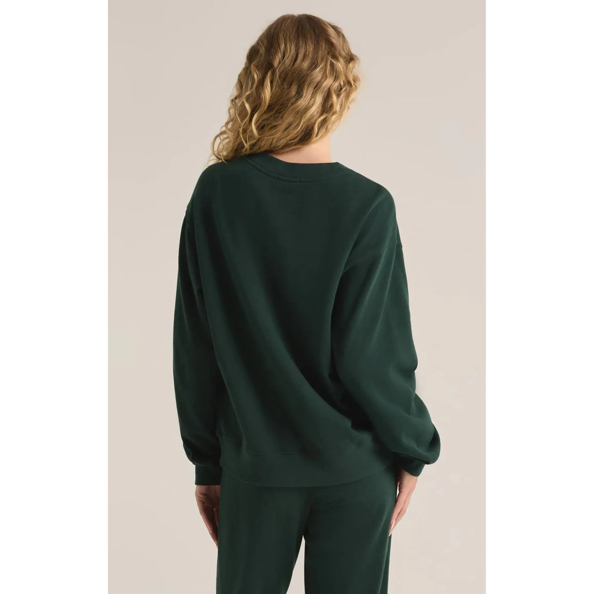 Z Supply Boyfriend Sweatshirt in Cyprus Green